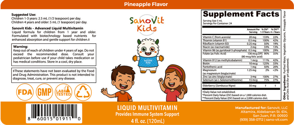 Sanovit Kids Liquid Multivitamin