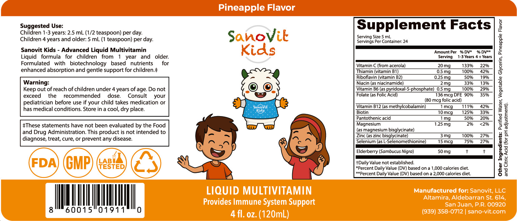 Sanovit Kids Liquid Multivitamin